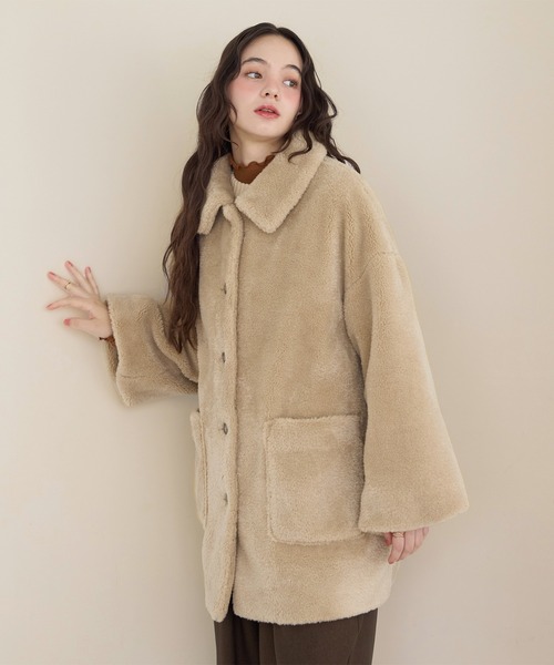 OLUN loose 2way boa coat/ルーズ2wayボアコート loose 2way boa coat/ルーズ2wayボアコート（その他アウター）｜OLUN