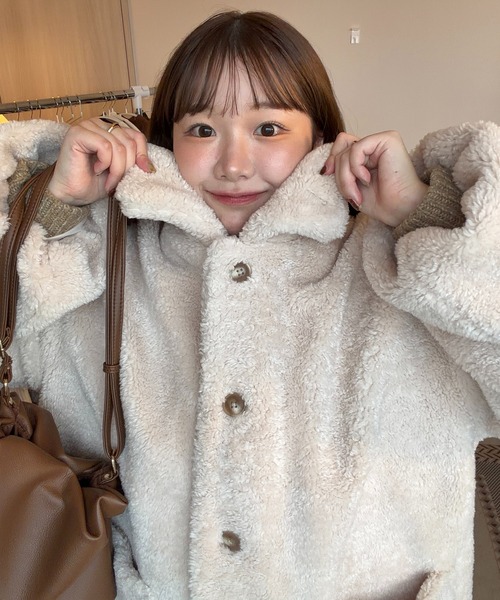 loose 2way boa coat/ルーズ2wayボアコート（その他アウター）｜OLUN