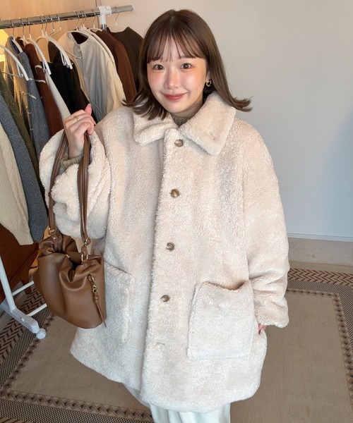 loose 2way boa coat/ルーズ2wayボアコート（その他アウター）｜OLUN