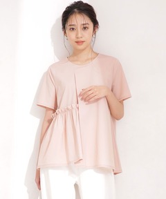 fitmore クリンクルシアーオーガンジーペプラムトップス セール】クリンクルシアーオーガンジーペプラムトップス（その他