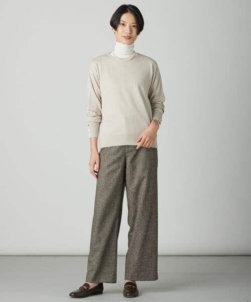 J.PRESS Ladies(J.プレス レディス)の「ラメツイード セミワイド パンツ(その他パンツ・レディース・グレー系/ブラウン系/ベージュ系・XXS/S/XS)」の20枚目の写真