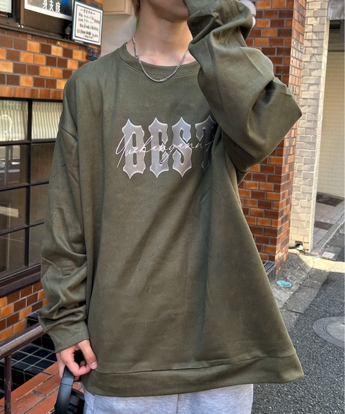 link lot(リンクロット)の「ヴィンテージライクフェイクスウェードグラフィックロプリントスウェット(スウェット・メンズ・ブラウン/グレー/カーキ・M/L)」の12枚目の写真