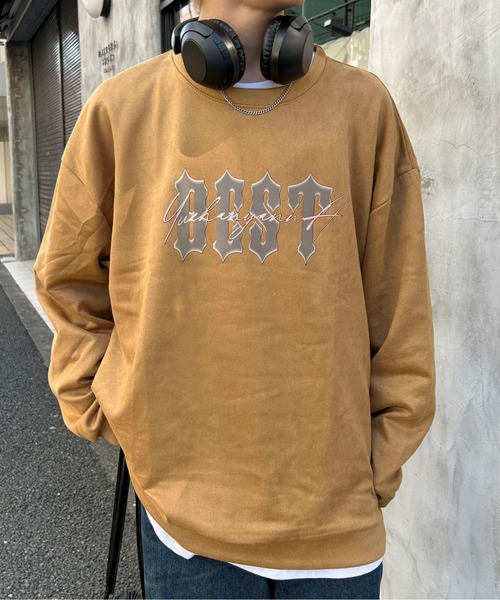 link lot(リンクロット)の「ヴィンテージライクフェイクスウェードグラフィックロプリントスウェット(スウェット・メンズ・ブラウン/グレー/カーキ・M/L)」の8枚目の写真