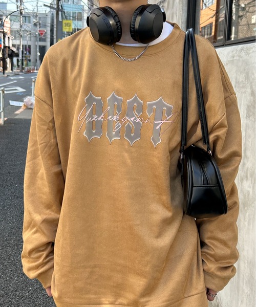 link lot(リンクロット)の「ヴィンテージライクフェイクスウェードグラフィックロプリントスウェット(スウェット・メンズ・ブラウン/グレー/カーキ・M/L)」の9枚目の写真