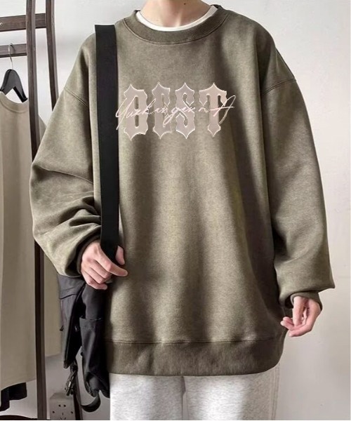 link lot(リンクロット)の「ヴィンテージライクフェイクスウェードグラフィックロプリントスウェット(スウェット・メンズ・ブラウン/グレー/カーキ・M/L)」の16枚目の写真