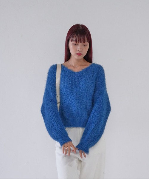 Uenui(ウニュイ)の「【 cunii 】 fluffy feather knit pullover(ニット/セーター・レディース・ホワイト/ピンク/ブルー/ブラック/ライトブルー・FREE)」の13枚目の写真
