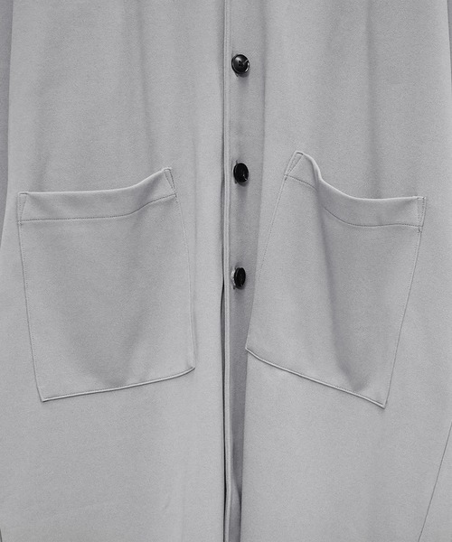 MinoriTY(マイノリティ)の「【MinoriTY】梨地素材ドレープロングカーディガン ノーカラー メンズ 春服(カーディガン/ボレロ・メンズ・ブラック/グレー/ベージュ・S/M/L)」の14枚目の写真