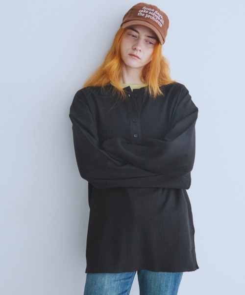 Auntie Rosa Holiday(アンティローザホリデー)の「サーマルヘンリープルオーバー(Tシャツ/カットソー・レディース・ネイビー/ブラック/オフホワイト/グレー・FREE/X-LARGE)」の16枚目の写真