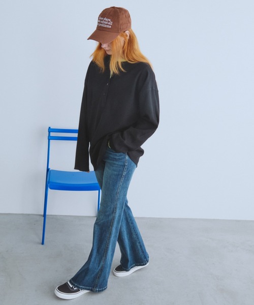 Auntie Rosa Holiday(アンティローザホリデー)の「サーマルヘンリープルオーバー(Tシャツ/カットソー・レディース・ネイビー/ブラック/オフホワイト/グレー・FREE/X-LARGE)」の22枚目の写真