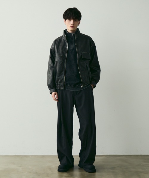 Shoowtime（ショウタイム）の「Tucked Wide Slacks / タックワイドスラックスパンツ（スラックス・メンズ・ブラック・MEDIUM/LARGE/X-LARGE）」の8枚目の写真