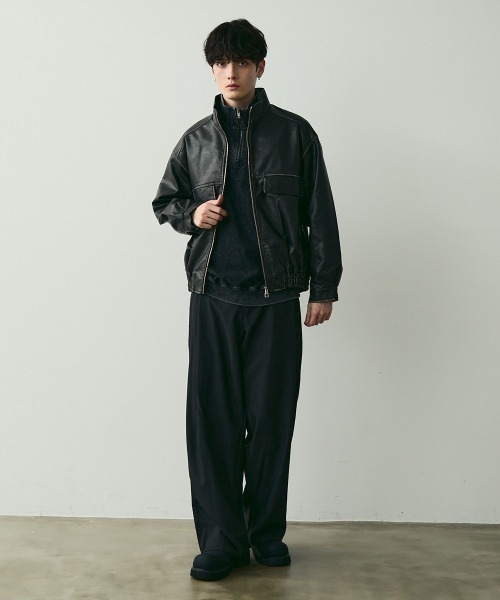 Shoowtime（ショウタイム）の「Tucked Wide Slacks / タックワイドスラックスパンツ（スラックス・メンズ・ブラック・MEDIUM/LARGE/X-LARGE）」の9枚目の写真