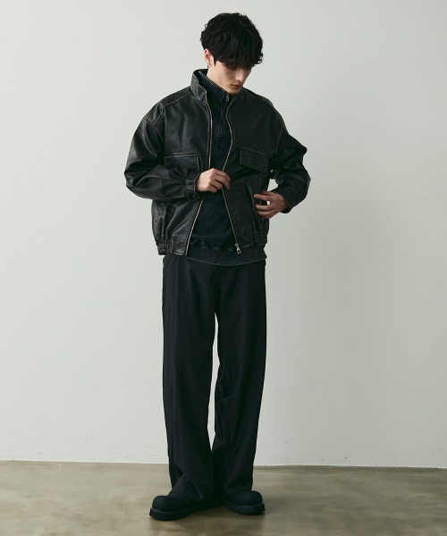 Shoowtime（ショウタイム）の「Tucked Wide Slacks / タックワイドスラックスパンツ（スラックス・メンズ・ブラック・MEDIUM/LARGE/X-LARGE）」の10枚目の写真