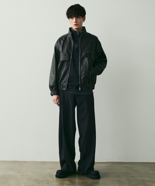Shoowtime（ショウタイム）の「Tucked Wide Slacks / タックワイドスラックスパンツ（スラックス・メンズ・ブラック・MEDIUM/LARGE/X-LARGE）」の11枚目の写真