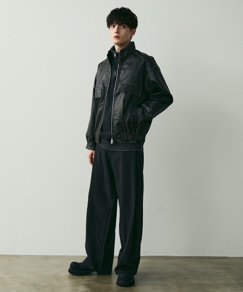 Shoowtime（ショウタイム）の「Tucked Wide Slacks / タックワイドスラックスパンツ（スラックス・メンズ・ブラック・MEDIUM/LARGE/X-LARGE）」の12枚目の写真