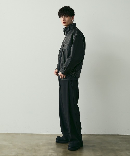 Shoowtime（ショウタイム）の「Tucked Wide Slacks / タックワイドスラックスパンツ（スラックス・メンズ・ブラック・MEDIUM/LARGE/X-LARGE）」の14枚目の写真