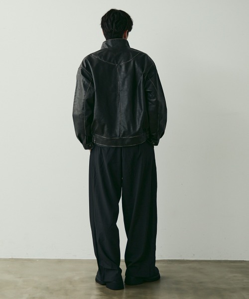 Shoowtime（ショウタイム）の「Tucked Wide Slacks / タックワイドスラックスパンツ（スラックス・メンズ・ブラック・MEDIUM/LARGE/X-LARGE）」の16枚目の写真