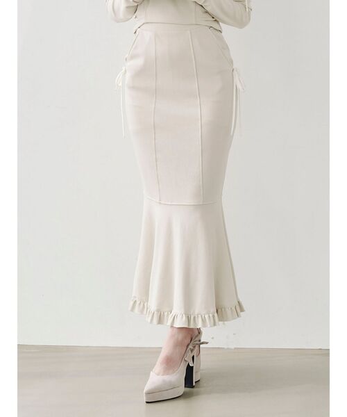 EATME（イートミー）の「【SETUP】マーメイドリボンスカート（スカート・レディース・アイボリー/グレー/ブラック・FREE）」の2枚目の写真