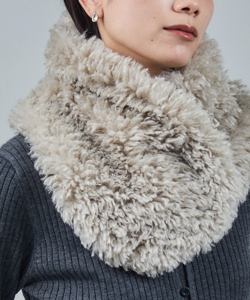 HELEN MOORE(ヘレンムーア)の「【HELEN MOORE(ヘレンムーア)】ラウンドアシンメトリースカーフ スヌード(ストール/ショール・レディース・チャコールグレー/グレー・FREE)」の6枚目の写真