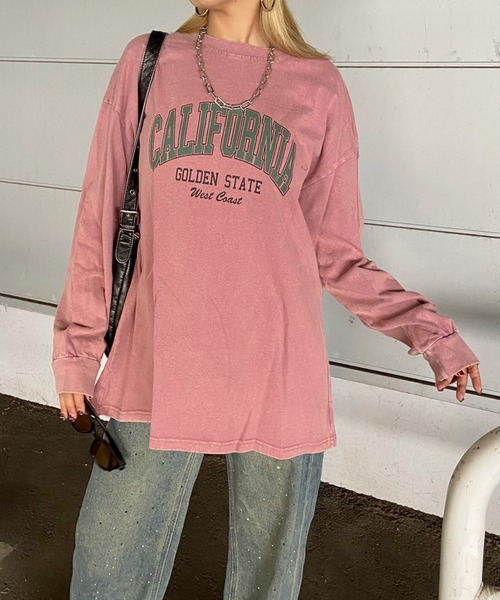 non-hedge(ノンヘッジ)の「ブリーチロゴビッグロンT(Tシャツ/カットソー・レディース・ブルー/オフホワイト/チャコールグレー/ピンク/ブラック・FREE)」の5枚目の写真