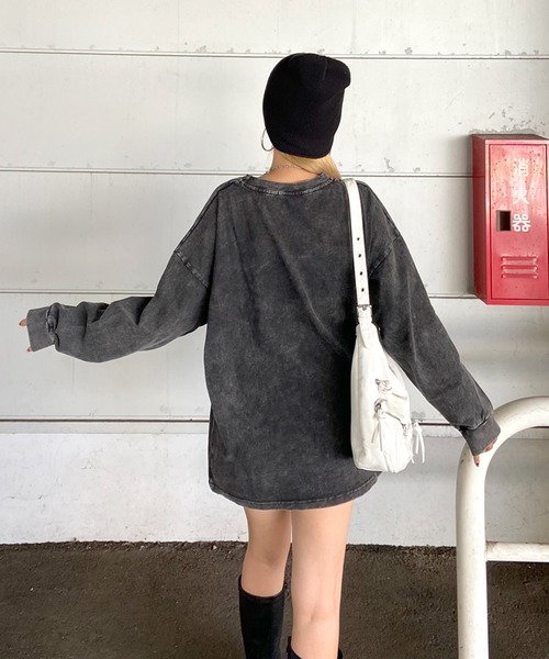 non-hedge(ノンヘッジ)の「ブリーチロゴビッグロンT(Tシャツ/カットソー・レディース・ブルー/オフホワイト/チャコールグレー/ピンク/ブラック・FREE)」の19枚目の写真