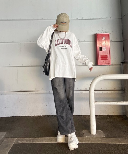 non-hedge(ノンヘッジ)の「ブリーチロゴビッグロンT(Tシャツ/カットソー・レディース・ブルー/オフホワイト/チャコールグレー/ピンク/ブラック・FREE)」の11枚目の写真