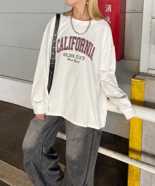 non-hedge(ノンヘッジ)の「ブリーチロゴビッグロンT(Tシャツ/カットソー・レディース・ブルー/オフホワイト/チャコールグレー/ピンク/ブラック・FREE)」の13枚目の写真