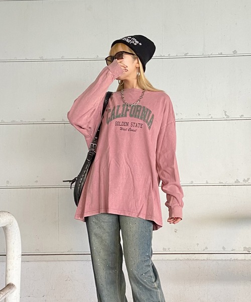 non-hedge(ノンヘッジ)の「ブリーチロゴビッグロンT(Tシャツ/カットソー・レディース・ブルー/オフホワイト/チャコールグレー/ピンク/ブラック・FREE)」の15枚目の写真
