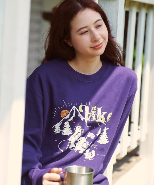 COBMASTER(コブマスター)の「COBMASTER/コブマスター CVC鹿の子 L/S TEE(ハイキングファミリー)(Tシャツ/カットソー・メンズ・ブラック/ブルーグリーン/パープル・MEDIUM/LARGE/X-LARGE)」の1枚目の写真