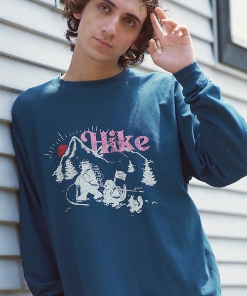 COBMASTER(コブマスター)の「COBMASTER/コブマスター CVC鹿の子 L/S TEE(ハイキングファミリー)(Tシャツ/カットソー・メンズ・ブラック/ブルーグリーン/パープル・MEDIUM/LARGE/X-LARGE)」の3枚目の写真