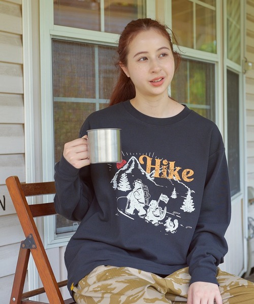 COBMASTER(コブマスター)の「COBMASTER/コブマスター CVC鹿の子 L/S TEE(ハイキングファミリー)(Tシャツ/カットソー・メンズ・ブラック/ブルーグリーン/パープル・MEDIUM/LARGE/X-LARGE)」の2枚目の写真