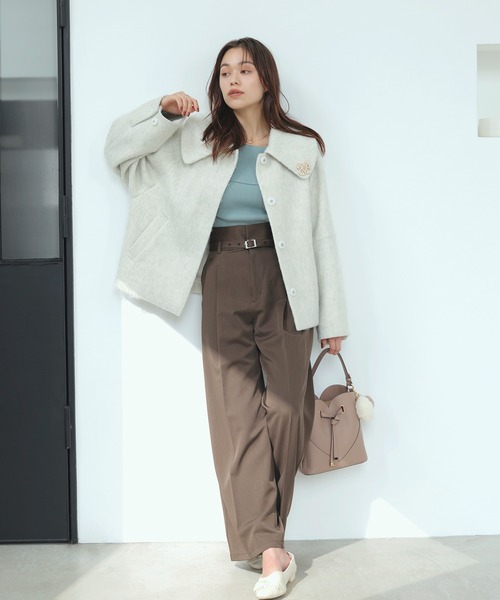 アウター総選挙1位】ビッグカラーモモンガシャギーショートコート