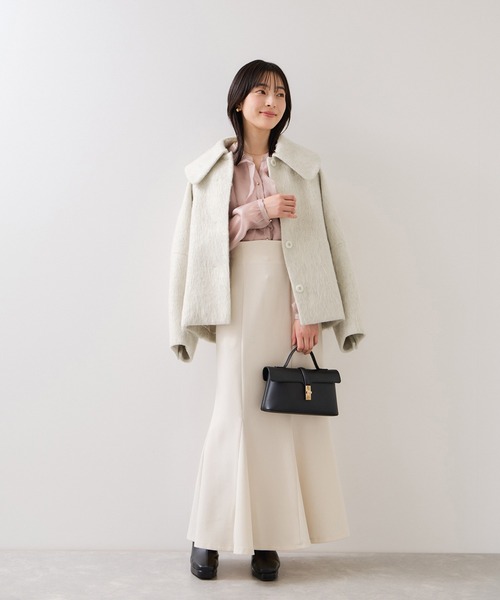 アウター総選挙1位】ビッグカラーモモンガシャギーショートコート