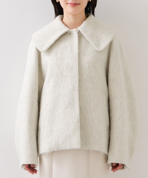 アウター総選挙1位】ビッグカラーモモンガシャギーショートコート