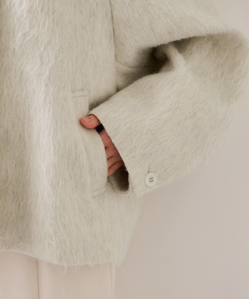 アウター総選挙1位】ビッグカラーモモンガシャギーショートコート