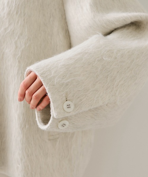 セール】【アウター総選挙1位】ビッグカラーモモンガシャギーショート