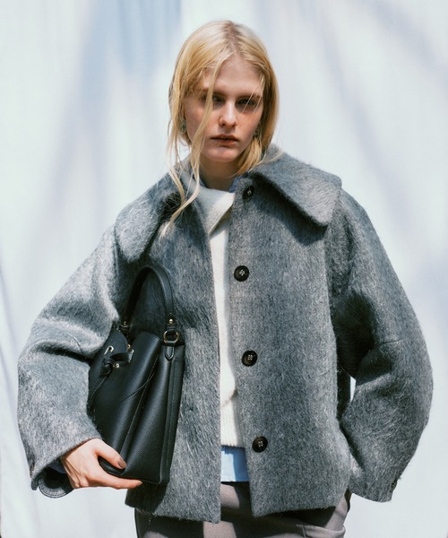 アウター総選挙1位】ビッグカラーモモンガシャギーショートコート