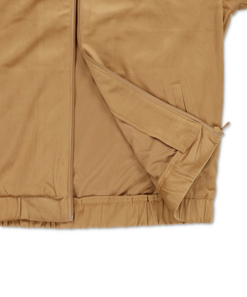 短丈ベロアトラックジャケット/エンブレム刺繍ロゴ/ジャージ風デザイン