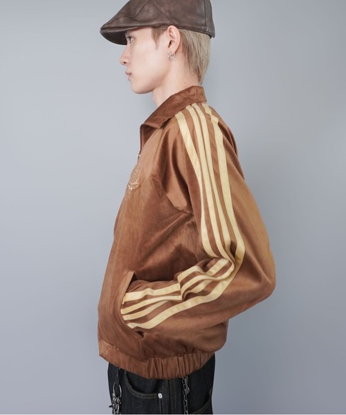 イーサンさん専用 短丈ベロアトラックジャケット/エンブレム刺繍ロゴ/ジャージ風デザイン