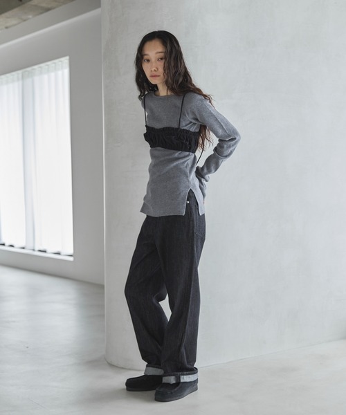 feepur（フェピュール）の「シャーリングブラトップビスチェ（その他トップス・レディース・ブラック/ベージュ・MEDIUM）」の7枚目の写真