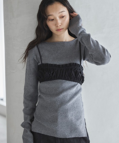 feepur（フェピュール）の「シャーリングブラトップビスチェ（その他トップス・レディース・ブラック/ベージュ・MEDIUM）」の10枚目の写真