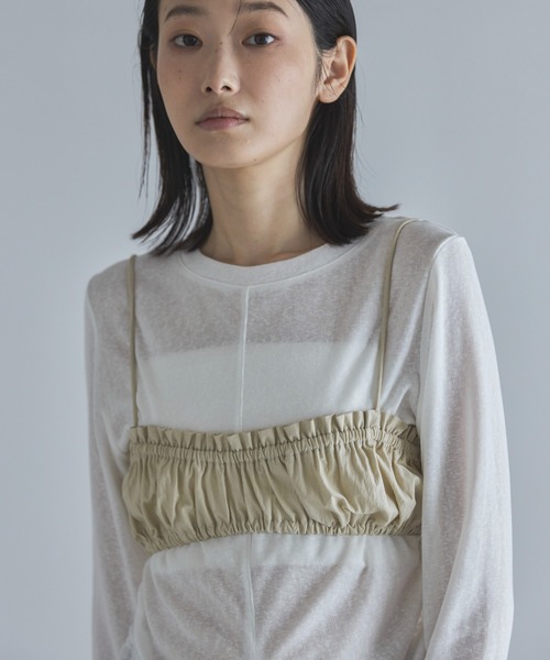 feepur（フェピュール）の「シャーリングブラトップビスチェ（その他トップス・レディース・ブラック/ベージュ・MEDIUM）」の20枚目の写真