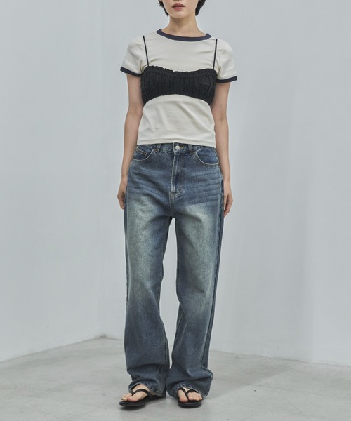 feepur(フェピュール)の「シャーリングブラトップビスチェ(その他トップス・レディース・ブラック/ベージュ・MEDIUM)」の22枚目の写真