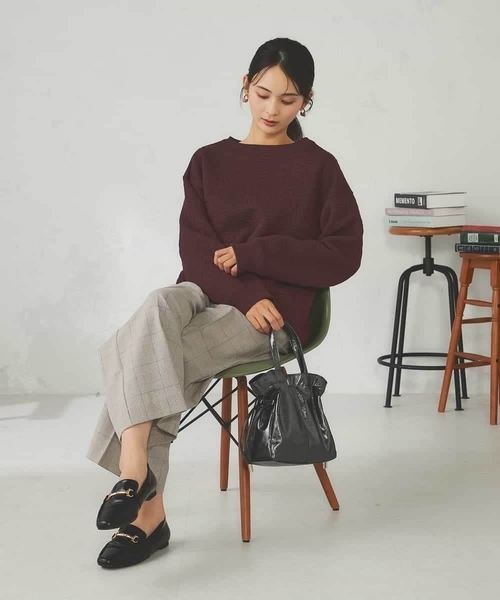 a.v.v(アーヴェヴェ)の「フクレジャガードクロップドトップス(Tシャツ/カットソー・レディース・アイボリー/ボルドー・40/38)」の22枚目の写真