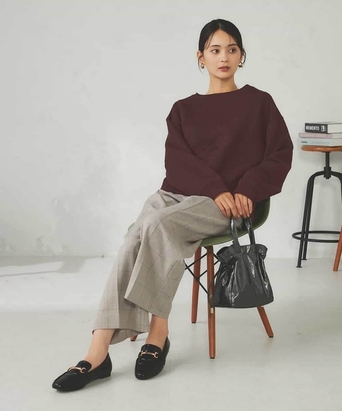 a.v.v(アーヴェヴェ)の「フクレジャガードクロップドトップス(Tシャツ/カットソー・レディース・アイボリー/ボルドー・40/38)」の18枚目の写真