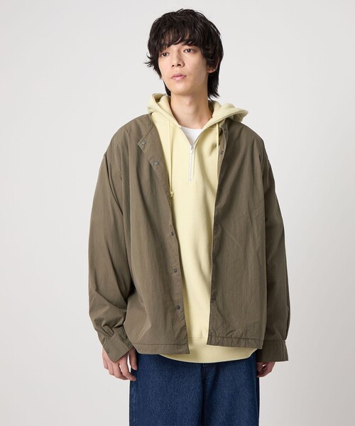 CITEN(シテン)の「<CITEN>ノーカラーシャツブルゾン(ブルゾン・メンズ・ダークグレー/ブラック・L/M)」の1枚目の写真