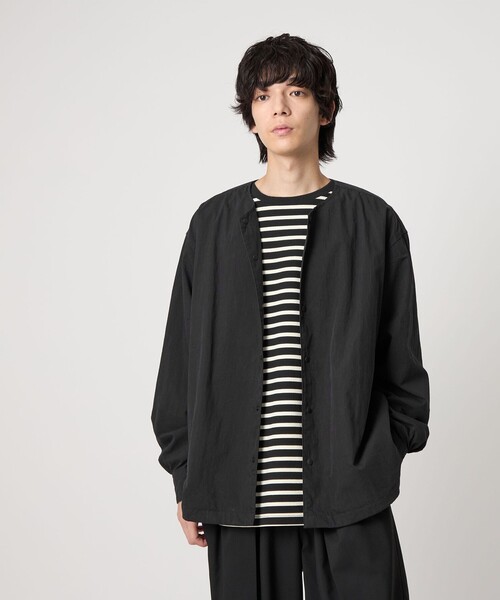 CITEN(シテン)の「<CITEN>ノーカラーシャツブルゾン(ブルゾン・メンズ・ダークグレー/ブラック・L/M)」の5枚目の写真