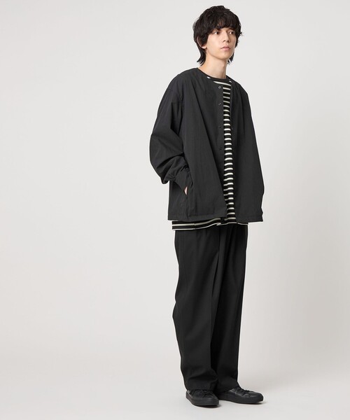 CITEN(シテン)の「<CITEN>ノーカラーシャツブルゾン(ブルゾン・メンズ・ダークグレー/ブラック・L/M)」の7枚目の写真