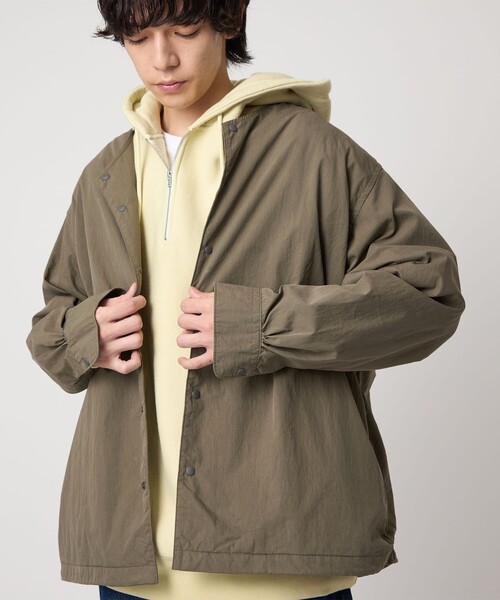 CITEN(シテン)の「<CITEN>ノーカラーシャツブルゾン(ブルゾン・メンズ・ダークグレー/ブラック・L/M)」の8枚目の写真