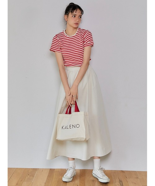 KALENO(カレノ)の「venetian volume skirt(スカート・レディース・カーキ/アイボリー/ブラック・FREE)」の5枚目の写真