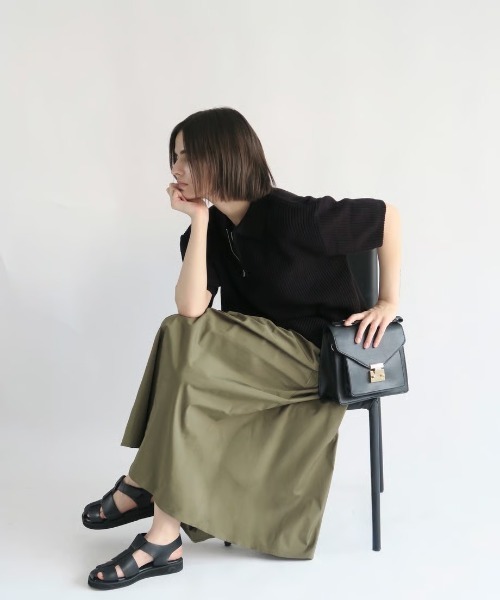 KALENO(カレノ)の「venetian volume skirt(スカート・レディース・カーキ/アイボリー/ブラック・FREE)」の12枚目の写真